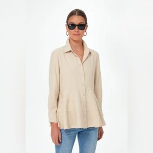 Tuckernuck Pomander Place Tan Ashlen Blouse - NWT